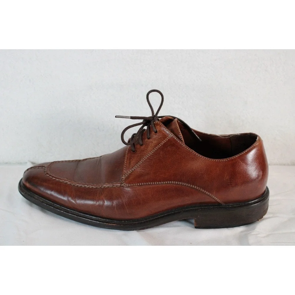 Cole Haan Mens Brown Leather Moc‎ Toe Derby Shoes N Air 9 M 762785